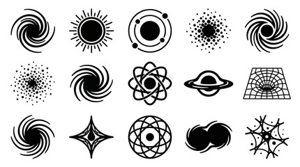 Collection of Cosmic and Abstract Celestial Body Icons. © Yuni