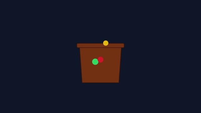 Minimalist animation of colorful spheres bouncing inside a box container 4k motion colorful