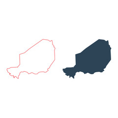 Fototapeta premium Niger map icons set Africa logo design illustration