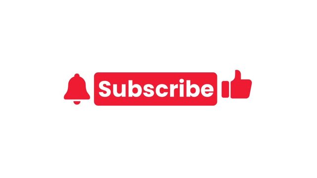Pop up button animation of Subscribe, Like, Notification bell, alpha channel included