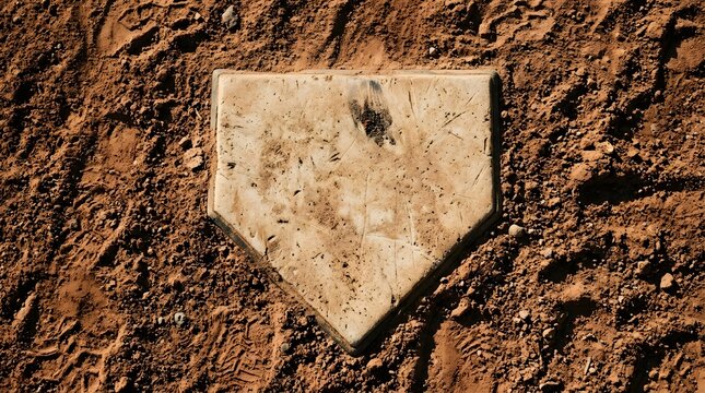 Home plate in dirt a close up view of baseball's focal point