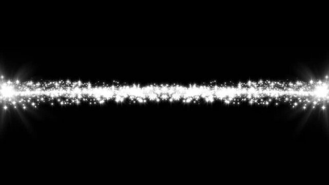 4k dual incoming silver glitter line colliding and shining in dark motion graphics background featuring brilliant beam effects and visual elements