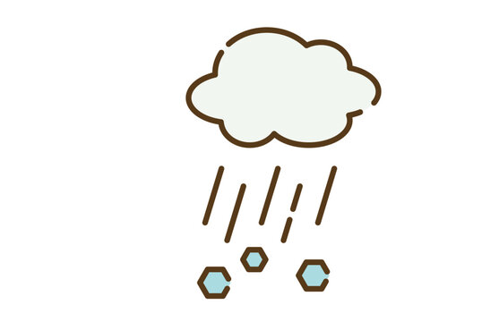 雨と雹のイラスト