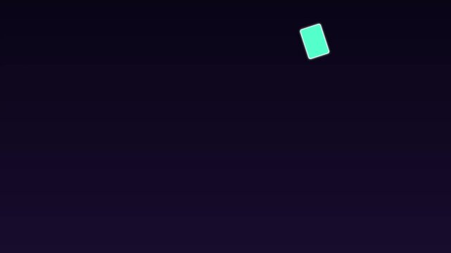 Colorful playing cards falling down animation on dark 4k background, casino gambling