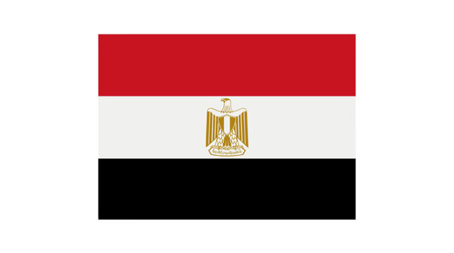 National flag of egypt with horizontal stripes and eagle emblem