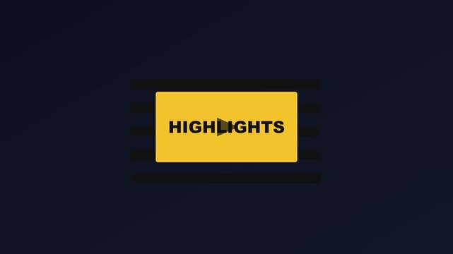 Highlights motion title card with play button for social media and animation 4k intro