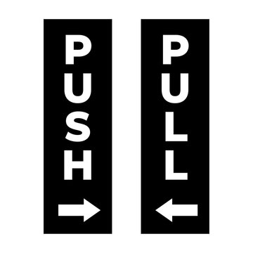 Push Pull Door Sign Vector, Push pull sticker png