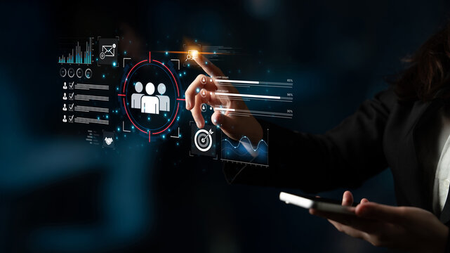 A dashboard for customer relationship management (CRM). The data analysis and market research help to identify a target audience and understand customer reviews and behavior. Fermion