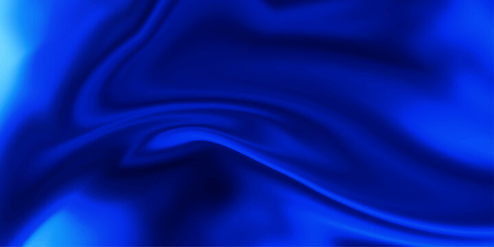 Luxury Blue Silk Satin Fabric Background with Smooth Flowing Waves Shiny Textile Texture and Elegant Soft Draped Material Backdrop