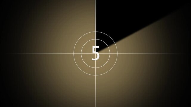 10 Seconds Movie Countdown Animation Motion Graphics. countdown movie from 10 to 0 number old film timer count in grey retro style vintage video timer, best suitable for your cinema, movie or footage 