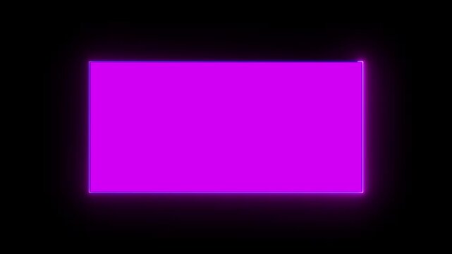 4k Abstract seamless looped background rectangular ultraviolet glowing neon text box, popular animation for logo or text design. abstract glowing neon rectangle frame animation background 4k