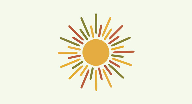 Multi-colored sun icon with thin decorative rays.
