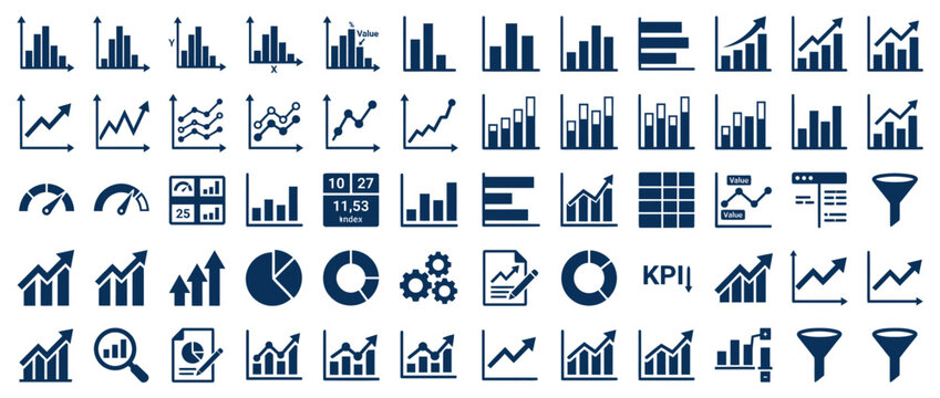 Collection of Data Analysis and Financial Growth Icons