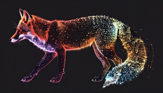 Digital Art of a Fox on the Prowl