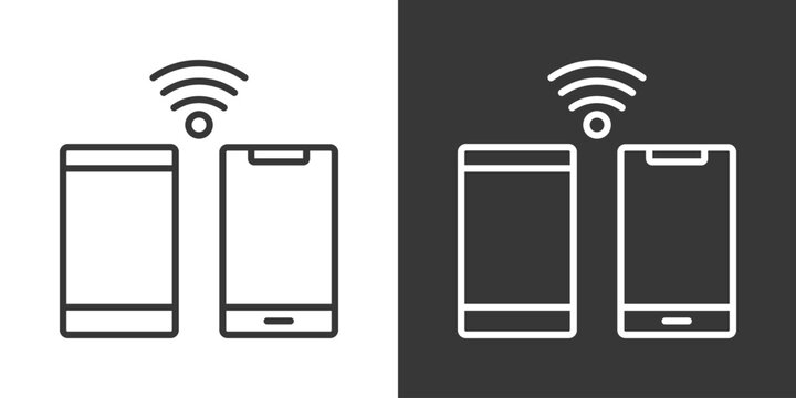 Smartphone  Icon Set Vector Collection Isolated In Black And White