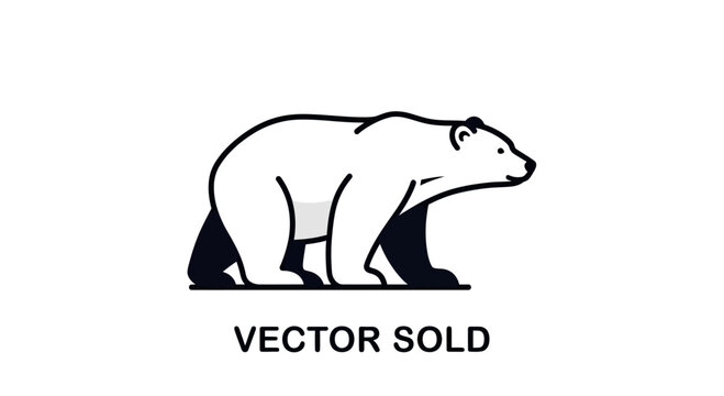 Polar bear profile silhouette logo graphic.
