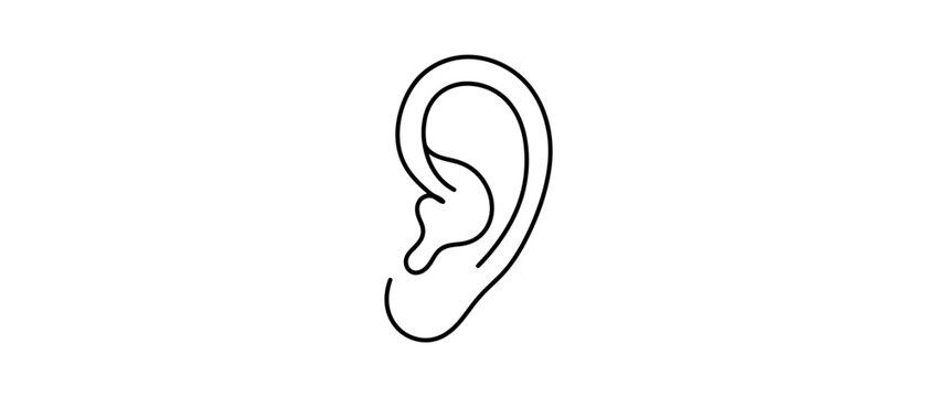 Simple Line Art Illustration of a Human Ear