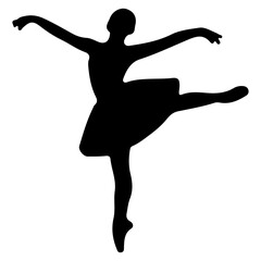 Silhouette of a ballerina in a graceful pose. © Erik