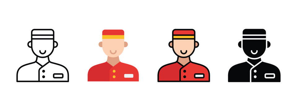 Bellboy Service Icon for Hotel Guest Assistance and Luggage Handling