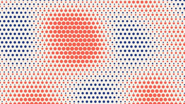 Animated red and blue halftone dot pattern motion background loop