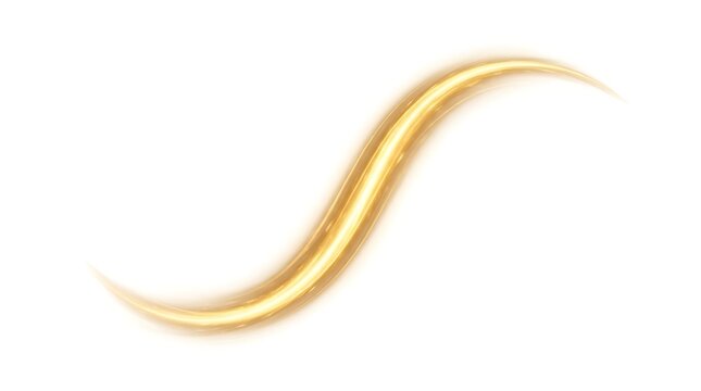 Abstract golden wave light effect isolated on white background.