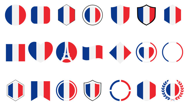 France Icons Collection Set, French Flag Vector Pack, France Symbols, National Icons, Travel, Tourism, Paris, European Country