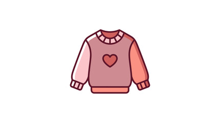 Pink Heart Design Sweater Illustration. © sugi