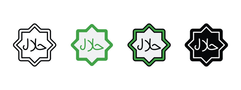 Halal Certification Icon for Islamic Food Standards and Muslim Lifestyle