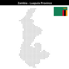 Obraz premium Map of Zambia region Luapula-Province in small size square dots