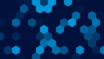 Obraz premium Abstract blue hexagon pattern background with geometric honeycomb shapes and modern technology design