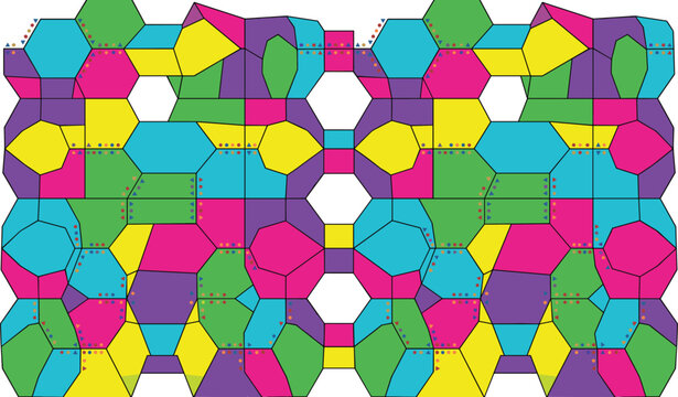 Colorful Geometric Mosaic Pattern Abstract Seamless Polygonal Background with Modern Hexagonal Shapes