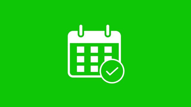 Calendar checkmark confirmation animation video