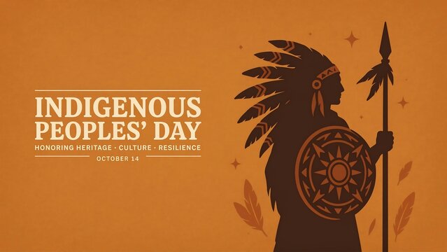 Indigenous warrior silhouette for indigenous peoples day
