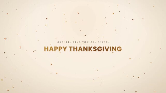 Happy Thanksgiving greeting letter in beige color video footage 
