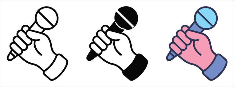 Press freedom journalism icon set with media independence, news reporting, free speech, investigative communication, editorial integrity, and broadcasting graphics, vector, designs