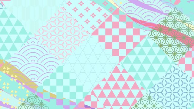Traditional Japanese Patterns in Pastel Colors 4K