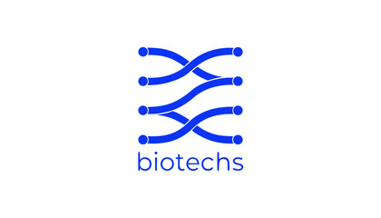 Fototapeta premium Minimalist Flat Vector Logo Design Featuring an Abstract DNA Double Helix Symbol.eps