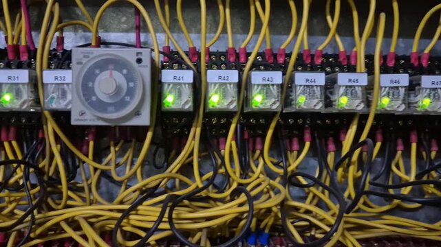 The junction box has numerous wires secured neatly with screws.