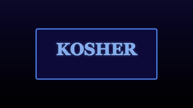 Kosher certified label animation with star of david symbol for jewish dietary food standards and religious compliance marketing 4k