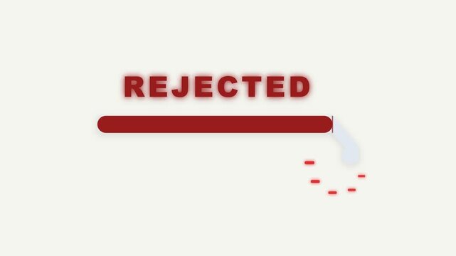Animated progress bar turning red with a rejected error message