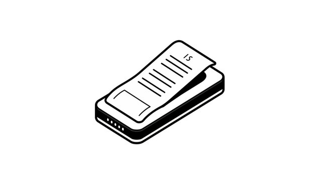 Isometric credit card terminal payment machine icon.