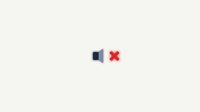 Animated speaker icon toggling between active sound and mute