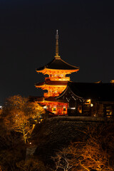 Obraz premium 日本の風景・早春 京都 東山花灯路 世界遺産 清水寺