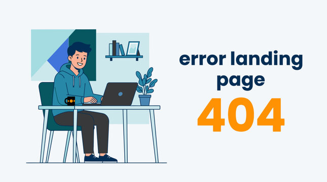 Flat Vector Illustration Design for a Website 404 Error Page Not Found Interface Concept