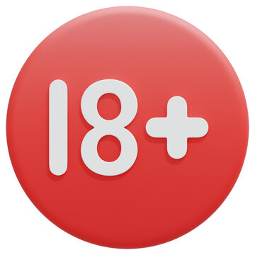 3D Red Age Rating 18 Plus