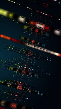Futuristic vertical video animation with glowing stripe objects in slow motion, 2304x4096 loop 4K