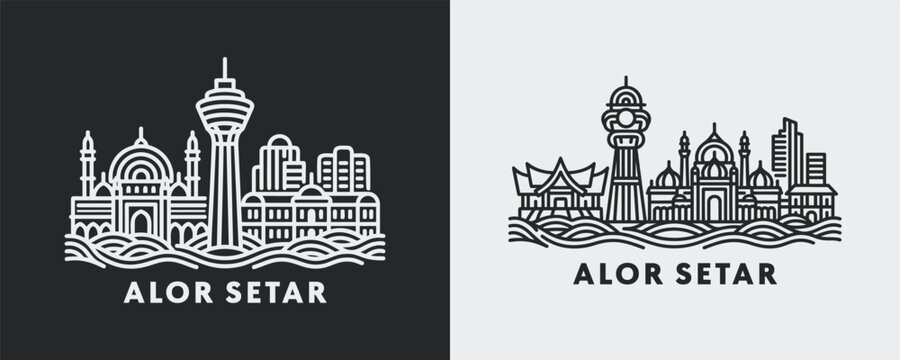 Alor Setar Cityscape Malaysian Landmark Drawing
