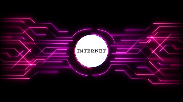 Global internet connectivity concept with digital network. Futuristic cyber data flow and online communication technology background.