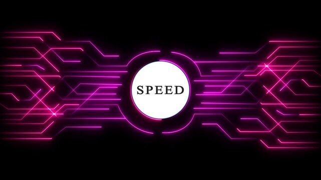 High-speed digital motion blur with glowing neon lines. Futuristic tech background for fast-paced innovation and connectivity.