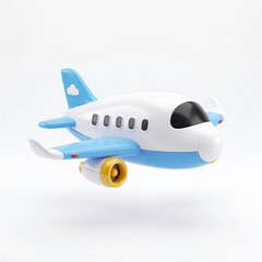 Naklejka premium 3D airplane icon for travel and aviation transportation concept with airplane aircraft aviation transport